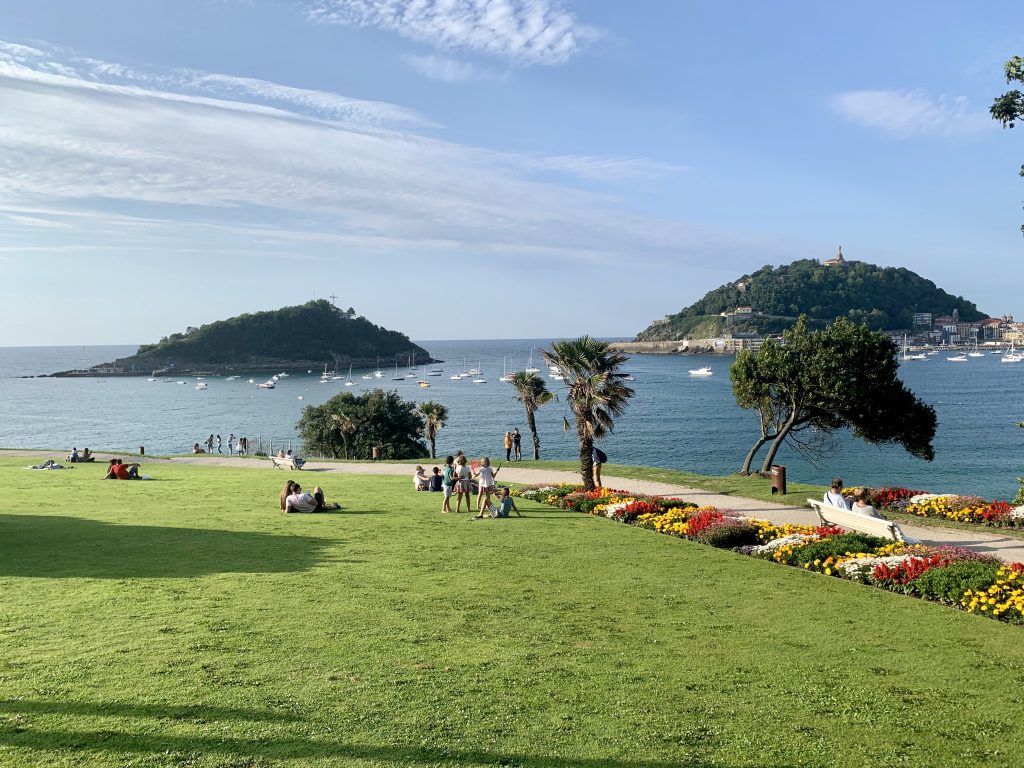 Výhľad z parku paláca Miramar, San Sebastián, Španielsko