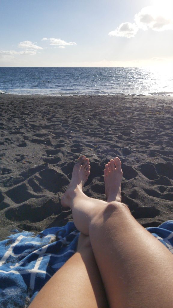 pláž Tazacorte v decembri, La Palma